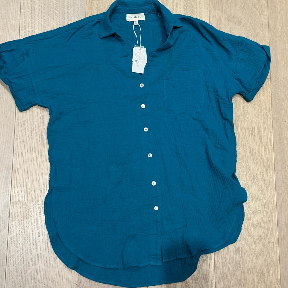 Teal Button-Up Shirt